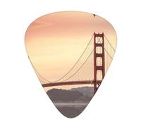 Lot de 12 médiators pour guitare Golden Gate Bridge avec boîte de rangement, 3 épaisseurs différentes, accessoires de guitare (0,46 mm, 0,71 mm, 0,96 mm)