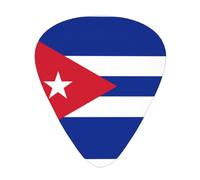 Lot de 12 médiators pour guitare - Motif drapeau cubain - Confortables et résistants à l'usure - Pour guitare et ukulélé