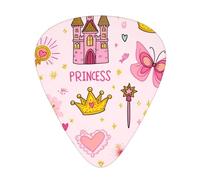 Lot de 12 médiators Princess-Butterfly-Castle-Crown avec 3 épaisseurs et boîte de rangement, médiators en ABS pour bassistes électriques