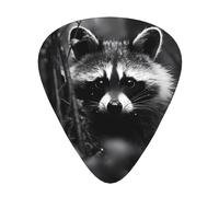 Lot de 12 médiators Raccoon in the jungle, trois épaisseurs différentes pour guitare acoustique, électrique et autres instruments