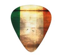 Lot de 12 médiators rétro avec drapeau irlandais - Résistants et antidérapants - Différentes tailles - Pour guitare électrique, guitare acoustique, ukulélé