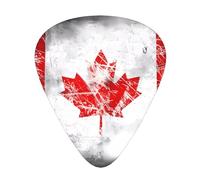 Lot de 12 médiators rétro avec motif drapeau du Canada - Résistants et antidérapants - Différentes tailles - Pour guitare électrique, guitare acoustique, ukulélé