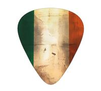 Lot de 12 médiators rétro drapeau irlandais pour guitare, 4 pièces de chacune des 3 tailles, adaptés à une large gamme d'instruments à cordes