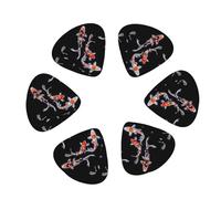 Lot de 12 médiators tricolores Koi Fish Trio pour guitare, basse, électrique, acoustique, ukulélé, comprend des médiators fins, moyens et lourds avec boîte de rangement
