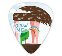 Lot de 12 médiators universels en ABS, autruche et coq mangeant sur le toit, oiseaux avec long cou et étiquette Follow Me pour guitare acoustique et électrique