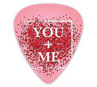 Lot de 12 médiators universels en ABS, cadre sur le thème de la Saint-Valentin avec éclat de petits cœurs, couleurs romantiques pour guitare acoustique et électrique