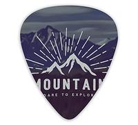 Lot de 12 médiators universels en ABS, citation Osez explorer, paysage de montagne, voyage, aventure, image de motivation pour guitare acoustique et électrique