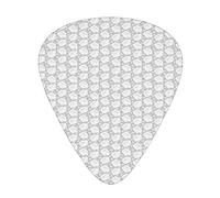 Lot de 12 médiators universels en ABS, composition en niveaux de gris de roses romantiques de Saint-Valentin sur fond rayé, pour guitare acoustique et électrique, gris pâle et blanc