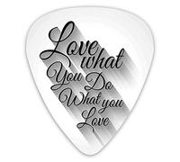 Lot de 12 médiators universels en ABS, lettrage manuscrit Love What You Do What You Love et effet d'ombre pour guitare acoustique et électrique