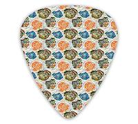 Lot de 12 médiators universels en ABS, motif mandala inspiré du cachemire, méthode intégrée, pochoir, figures roses et lignes Vortex pour guitare acoustique et électrique
