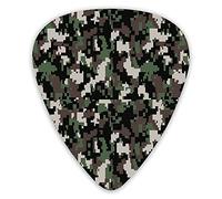 Lot de 12 médiators universels en ABS, motif pixelisé, effet numérique, concept moderne, texture de camouflage, thème art pour guitare acoustique et électrique