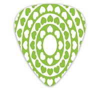 Lot de 12 médiators universels en ABS, motifs de cœur romantiques dans des cercles à motifs d'oeil de taureau, Saint Valentin pour guitare acoustique et électrique