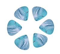 Lot de 12 médiators Waves and Boats on the Beach pour guitare acoustique, basse, électrique, ukulélé, comprend des médiators fins, moyens et lourds avec boîte de rangement