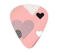 Lot de 12 médiators WZYWHJ Abstract Love Chart - Sensation confortable - Ton clair - Épaisseur modérée - Convient pour guitare et guitare électrique
