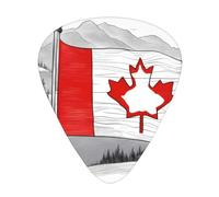 Lot de 12 médiators WZYWHJ avec imprimé drapeau canadien - Sensation confortable - Ton clair - Épaisseur modérée - Convient pour guitare et guitare électrique