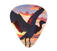 Lot de 12 médiators WZYWHJ Birds volant au bord de la mer - Sensation confortable - Ton clair - Épaisseur modérée - Convient pour guitare et guitare électrique