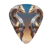 Lot de 12 médiators WZYWHJ Deux créatures mythiques - Sensation confortable - Son clair - Épaisseur modérée - Convient pour guitare et guitare électrique