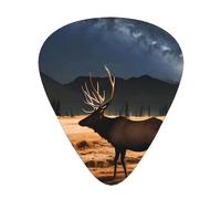 Lot de 12 médiators WZYWHJ Elk in the Meadow - Sensation confortable - Son clair - Épaisseur modérée - Convient pour guitare et guitare électrique