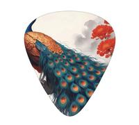 Lot de 12 médiators Wzywhj en forme de plume de paon pour basse, ukulélé, guitare acoustique ou électrique