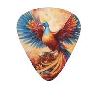 Lot de 12 médiators WZYWHJ Little Phoenix sur l'arc-en-ciel Impression confortable ton clair Épaisseur modérée Convient pour guitare et guitare électrique