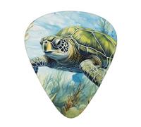 Lot de 12 médiators WZYWHJ Little Tortle in the Seaweed - Impression confortable - Tonalité claire - Épaisseur modérée - Convient pour guitare et guitare électrique