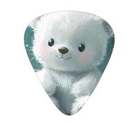 Lot de 12 médiators WZYWHJ Little White Bear in the Rain - Impression confortable - Ton clair - Épaisseur modérée - Convient pour guitare et guitare électrique