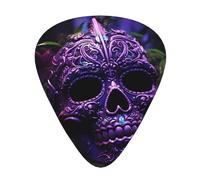 Lot de 12 médiators WZYWHJ Purple Floser and Sugar Horror Skull Printing confortable sensation claire ton modéré épaisseur adaptée pour guitare et guitare électrique
