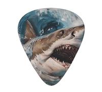 Lot de 12 médiators WZYWHJ Shark in the Waves - Impression confortable - Tonalité claire - Épaisseur modérée - Convient pour guitare et guitare électrique