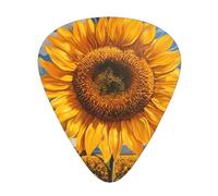 Lot de 12 médiators WZYWHJ Sunflowers in the rising sun printing comfortable feel clear tone medium thickness suitable for guitar and electric guitar
