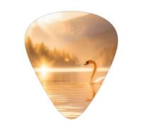 Lot de 12 médiators WZYWHJ Swan in the Lake - Sensation confortable - Ton clair - Épaisseur modérée - Convient pour guitare et guitare électrique