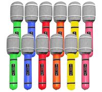 Lot de 12 microphones gonflables, pour fêtes, amateurs de musique et événements, idéal pour les thèmes des années 80/90 (25 cm)