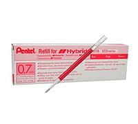 Lot de 12 mines recharges pour stylo à bille à encre gel Pentel KFR7 rot