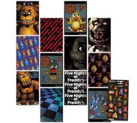 Lot de 12 mini affiches Five Nights at Freddy's pour enfants - Décoration murale de jeux vidéo comprenant 12 mini affiches de la FNAF (10,2 x 15,2 cm) et autocollants | Décorations Five Nights at