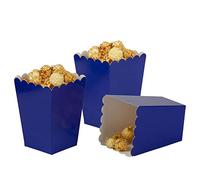 Lot de 12 mini boîtes à popcorn en carton bleu marine