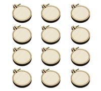 Lot de 12 mini cerceaux en bois perforés pour point de croix, cerceau à broder, point de croix, artisanat (3,5 cm × 3 cm, dimensions extérieures)
