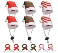 Lot de 12 Mini Chapeaux de Père Noël et écharpe pour Animal Domestique, Chapeau Noël avec mentonnière réglable pour Poule, Canard, Lapin, Chat, Chien, Hamster