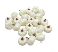 Lot de 12 mini citrouilles artificielles vibrantes pour Halloween pour créer une ambiance amusante et effrayante à la maison (blanc)