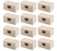 Lot de 12 mini coffres au trésor en bois : petite boîte en bois avec couvercle à charnière, petit coffre au trésor, boîte en bois, petite boîte en bois, petit coffre au trésor, petit coffre au trésor