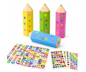 Lot de 12 Mini Cornets Scolaires à Remplir, Boîtes Cadeaux en Forme de Crayon pour la Rentrée des Classes, Sacs à Sucre Colorés avec Autocollants, Kit de Bricolage pour Filles et Garçons