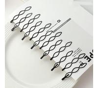 Lot de 12 mini épingles à cheveux vintage noires invisibles pour femmes et filles - Accessoires de cheveux délicats
