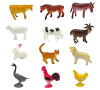 Lot de 12 mini figurines d'animaux de la ferme, safari, animaux sauvages, figurines réalistes en PVC, jouets miniatures, jouets éducatifs, jeux de rôle et décoration (animaux de la ferme)