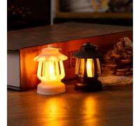 Lot de 12 mini lanternes rétro avec bougie LED - 6 cm - Lanternes tempête vintage - Lampes suspendues décoratives pour anniversaire, mariage, fête, centre de table