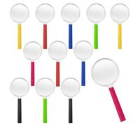 Lot de 12 mini loupes en plastique multicolore - Loupe de détective - Cadeau d'anniversaire pour la maison, l'école, l'extérieur, l'extérieur, les chercheurs, les jeux de rôle