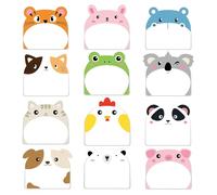 Lot de 12 mini notes autocollantes amusantes avec animaux mignons - Fournitures personnalisées pour étudiants, art esthétique, mémo, convient pour l'école, le bureau