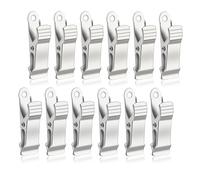 Lot de 12 mini pinces à linge en métal et acier inoxydable - Pour fils, vêtements, chaussettes, serviettes, papier, décoration de bricolage, photos, collations