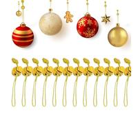 Lot de 12 mini pinces de Noël réglables en métal solide et réutilisables pour guirlande d'arbre, cheminée, chaussette murale, porte, terrasse