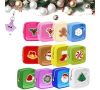 Lot de 12 mini pochettes de Noël avec fermeture éclair, trousse de maquillage de Noël 2026, pochette transparente pour voyage, cadeau pour femme, Lot de 12, Mass