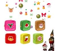 Lot de 12 mini pochettes de Noël, mini sacs cadeaux de Noël avec fermeture éclair, petites trousses de maquillage transparentes Preppy en vrac, trousse de toilette festive mignonne pour femme (6