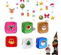 Lot de 12 mini pochettes de Noël, mini sacs cadeaux de Noël avec fermeture éclair, petites trousses de maquillage transparentes Preppy en vrac, trousse de toilette festive mignonne pour femme (6