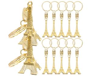 Lot de 12 mini porte-clés en forme de tour Eiffel - Souvenirs de Paris - Fournitures de fête - Cintres en vrac pour femme - Joli porte-clés rouge - de fête vintage pour femme